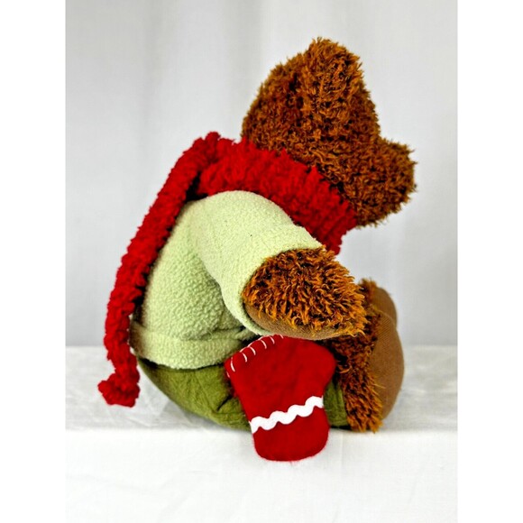 VINTAGE Hallmark 2002 Brown Teddy Bear w Red Mittens 12” Plush Christmas Winter - Picture 5 of 11